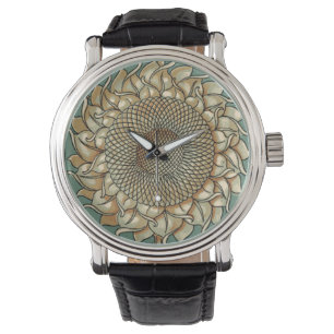 Sunflower Bloom on Blue-green Background Watch