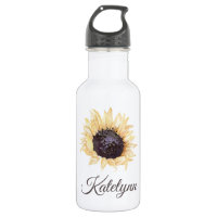 Sunflower Bloom Personalized Water Bottle