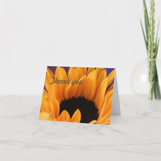 Sunflower Bloom Thank You Card (Front)