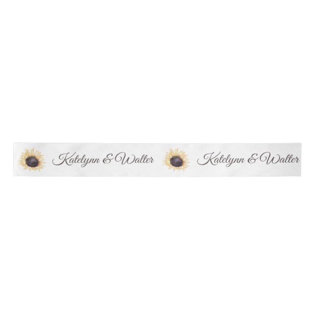 Sunflower Blooms  Personalized Ribbon Satin Ribbon (Front)