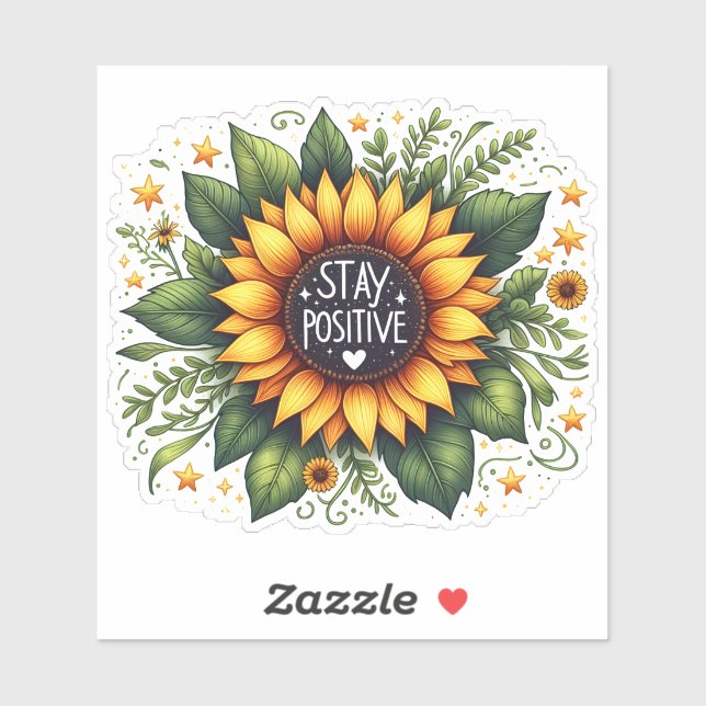 Sunflower Blooms With a Positive Message (Sheet)