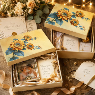 Sunflower Blue Centre Vintage Bloom Tissue Paper