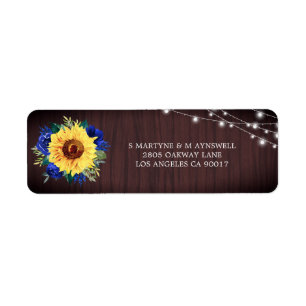 Sunflower Blue Floral Lumières rustiques Mariage e
