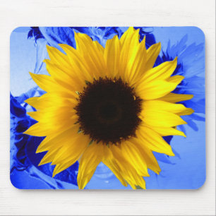 Sunflower Blue Mouse Pad