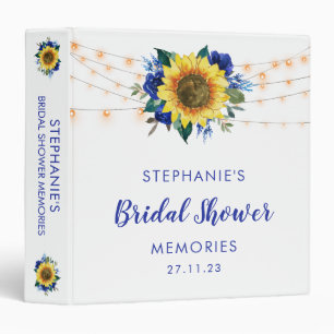 Sunflower Blue Rose Lights Bridal Shower Photo Binder
