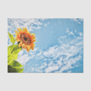Sunflower Blue Sky And Clouds Decoupage Fine Art Tissue Paper