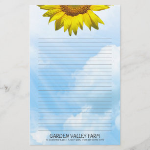 Sunflower Blue Sky Lined Personal Writing Paper