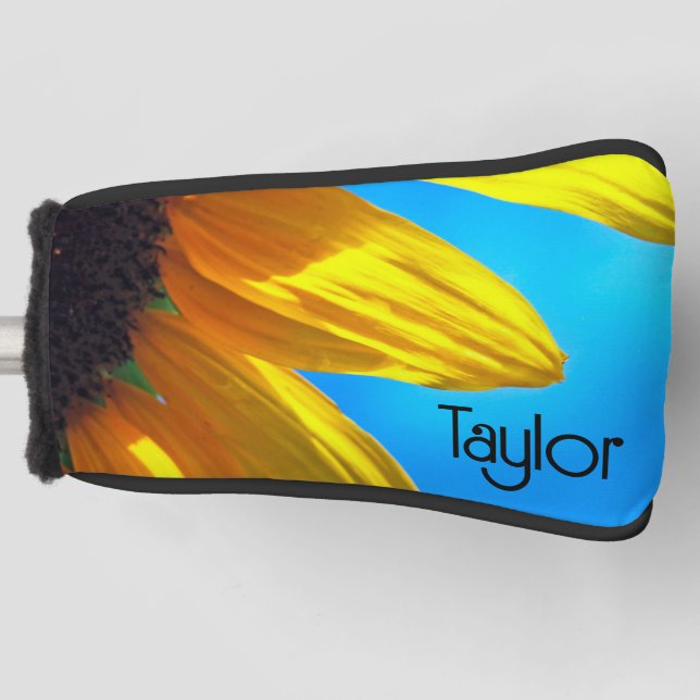 Sunflower Blue Sky Personalized Golf Head Cover (Front)