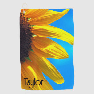 Sunflower Blue Sky Personalized Golf Towel