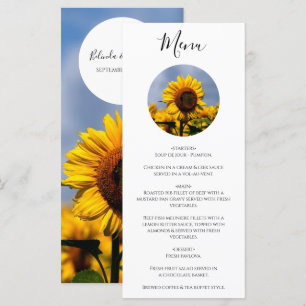 Sunflower Blue Sky Rustic Wedding Menu
