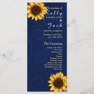 Sunflower/Blue wedding rack card