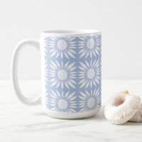 Sunflower Blue White Floral Tile Pattern