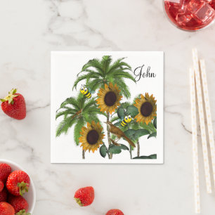 Sunflower Bmblebee Paper Napkins