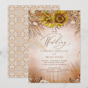 Sunflower Boho Beauté Faire-part de mariage