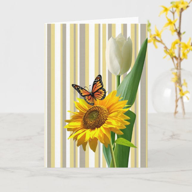 Sunflower Bonne fête des mères Carte de voeux plié (Fleur jaune)