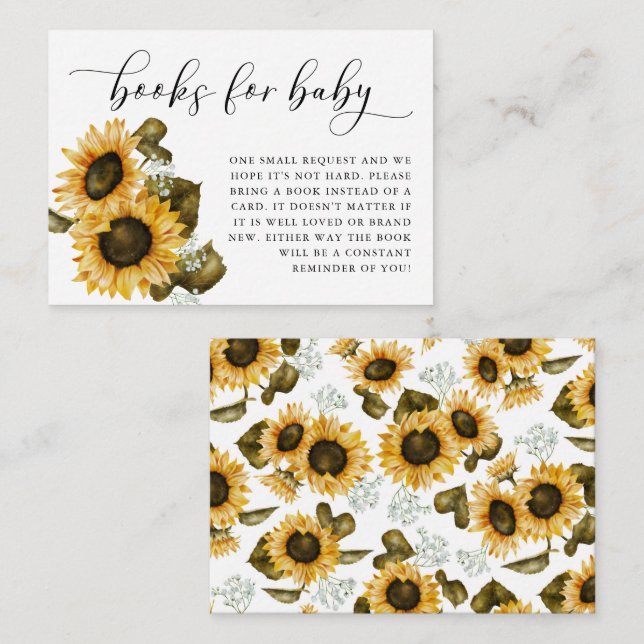 Sunflower Book Request Enclosure Card (Front/Back)