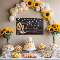 Sunflower Boots and Bubbly Bridal Shower Welcome 