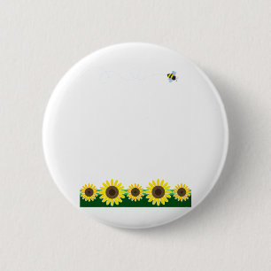 Sunflower Border 2 Inch Round Button