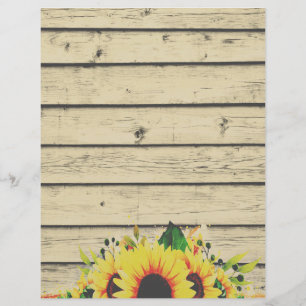 Sunflower border on wood