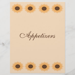 Sunflower Border Recipe Binder Pages