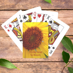 Sunflower Botanical Floral Customizable Playing Cards