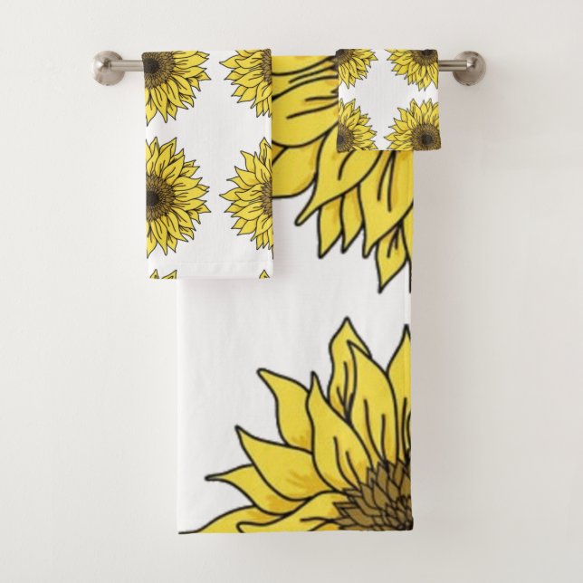 Sunflower, botanical, gift for women  bath towel set (Insitu)
