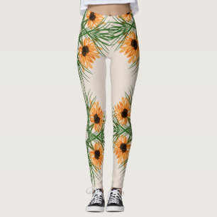 Sunflower Botanical Yoga Pattern Legging