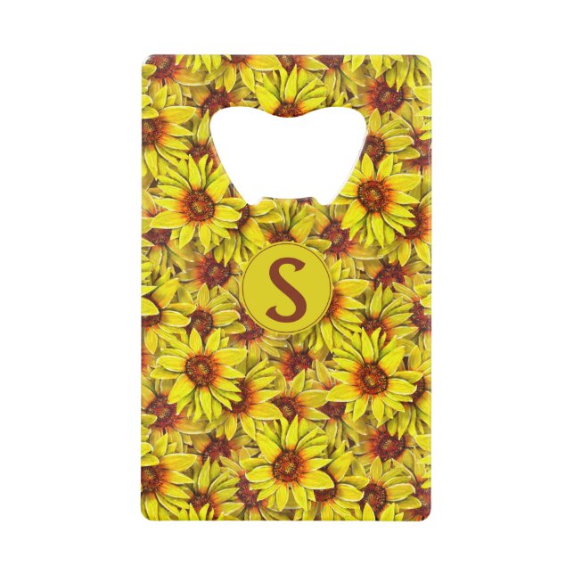Sunflower Bottle Opener Credit Card Bottle Opener (Front)