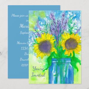 Sunflower Bouquet Birthday Party Invitation