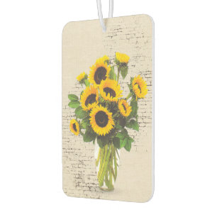 Sunflower Bouquet On Brick Air Freshener