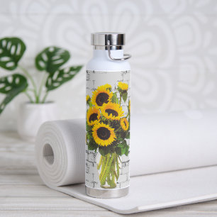 Sunflower Bouquet on Brick Water Bottle