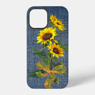 Sunflower Bouquet on Denim  iPhone 12 Case