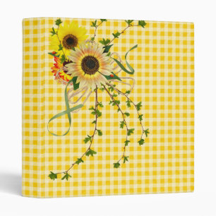 Sunflower Bouquet on Gingham Binder