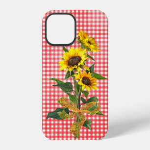 Sunflower Bouquet on Red Gingham Case-Mate iPhone  12 Case