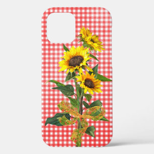 Sunflower Bouquet on Red Gingham Case-Mate iPhone  iPhone 12 Case