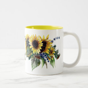 Sunflower Bouquet Two-Tone Coffee Mug