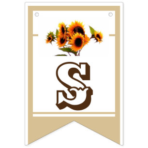 Sunflower Bouquet Wedding Collection Bunting Flags