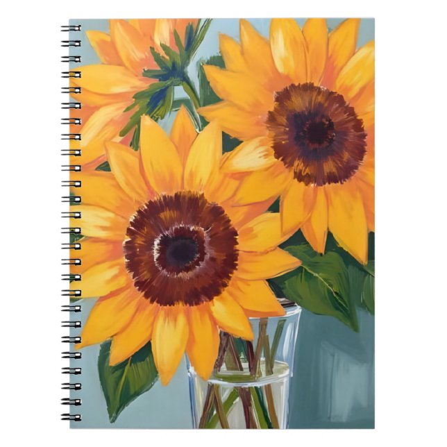Sunflower Bouquet | Yellow Watercolor Floral Notebook (Front)