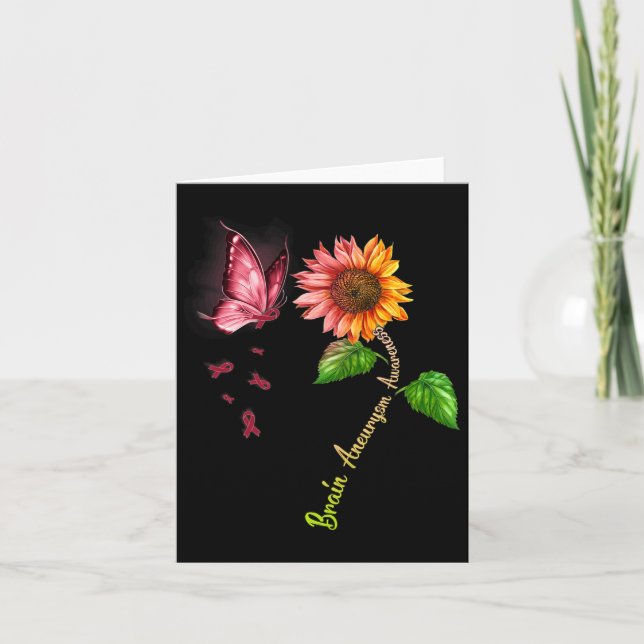 Sunflower Brain Aneurysm Awareness  Card (Front)
