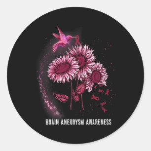Sunflower Brain Aneurysm Awareness Classic Round Sticker