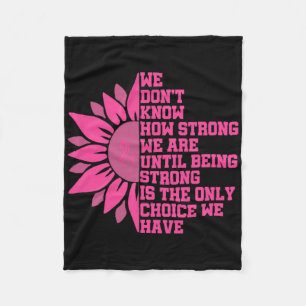 Sunflower Breast Cancer Awareness Fleece Blanket