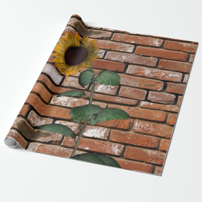 Sunflower Brick Matte Wrapping Paper (Unrolled)