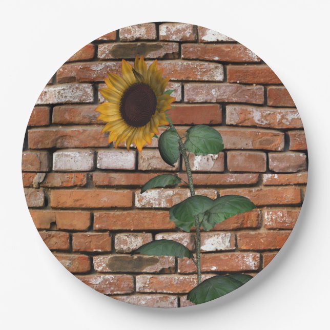 Sunflower Brick Paper Plates (Front)