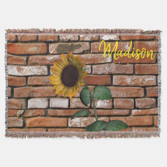 Sunflower Brick Throw Blanket (Front)