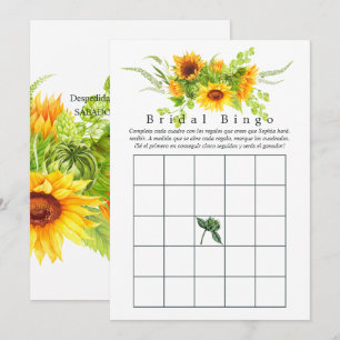 Sunflower Bridal Shower Bingo