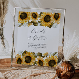 Sunflower Bridal Shower Cards and Gifts Sign