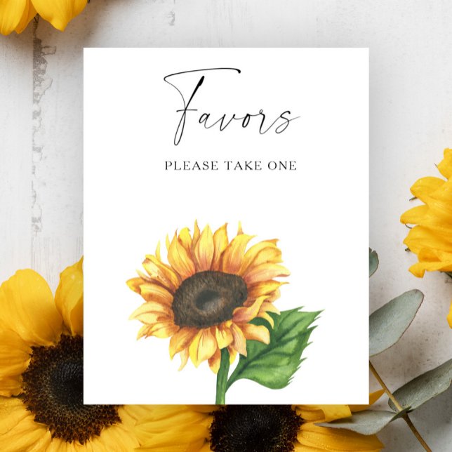 Sunflower bridal shower Favours please take one  Poster (Creator Uploaded)