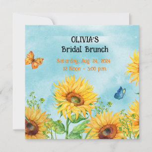 SUNFLOWER BRIDAL SHOWER FLAT INVITATION