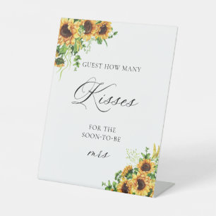 Sunflower Bridal Shower How Many Kisses Sign