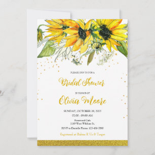 Sunflower bridal shower invitation